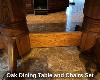Oak Dining Table and Chairs Set