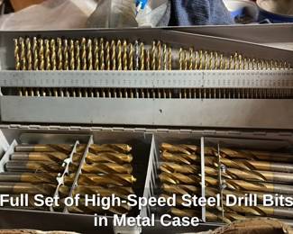 Full Set of High Speed Steel Drill Bits in Metal Case