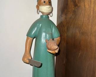 Wooden Figurine of a Surgeon