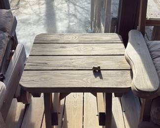 Rustic Wooden Adirondack Chair with Side Table