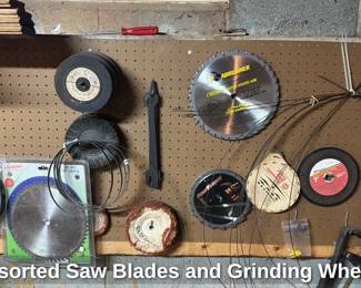 Assorted Saw Blades and Grinding Wheels