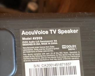 ZVOX AccuVoice AV203 TV Speaker