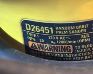 DEWALT D26451 Random Orbit Palm Sander
