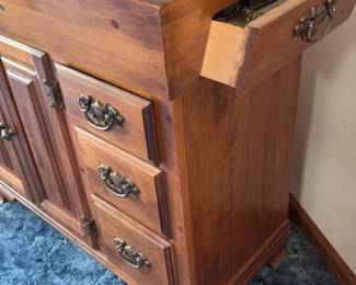 Vintage Wooden Vanity Table with Mirror Attachment
