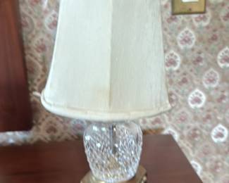 Antique Crystal Sconce Lamp with Fabric Shade