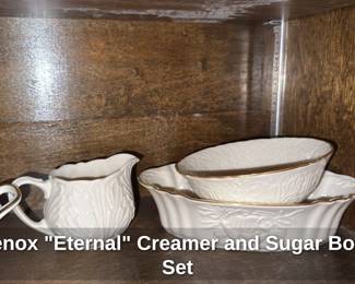 Lenox "Eternal" Creamer and Sugar Bowl Set