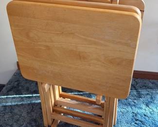 Vintage Wooden Folding Table and Chair Set