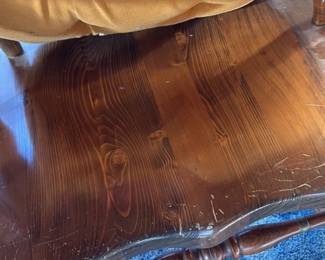 Vintage Wooden Rocking Chair with Padded Seat and Back