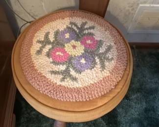 Vintage "Pique Assiette" Inlaid Music Stool