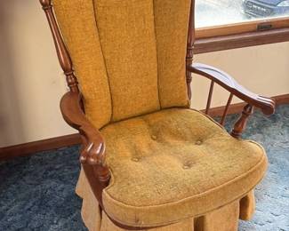 Vintage Mid-Century Modern Upholstered Rocker Recliner Chair