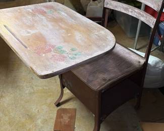 Vintage Child's School Desk with Chair