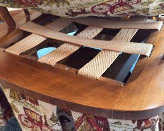 Vintage Upholstered Rocking Chair with Country Scene Fabric