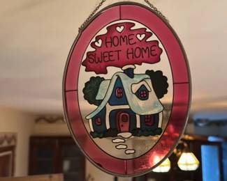 Stained Glass "Home Sweet Home" Oval Sign