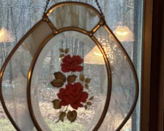 Stained Glass Suncatcher with Roses