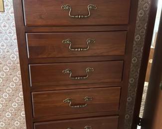 Vintage Wooden Dresser with Brass Pulls