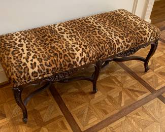 Leopard print bench