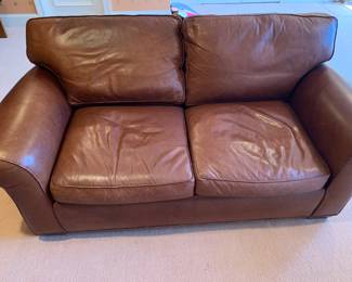 leather love seat -great patina