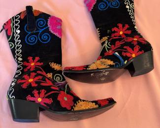 Embroidered Turkish cowboy boots -women's