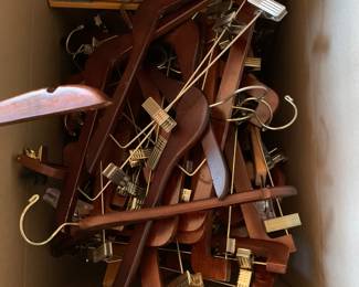 wooden hangers, with clips