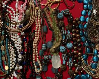 Lots of modern chunky necklaces, designer