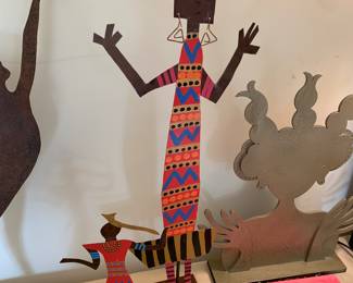 Metal African inspired sculpture