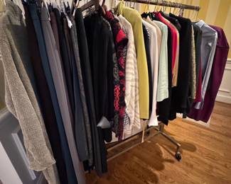 one of four racks of clothing