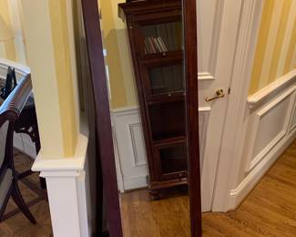 Walnut framed floor mirror