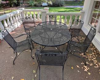 out door dining room size iron furniture