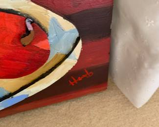 Herb Williams -large wood 3-D wood painted wood scene, bold colors