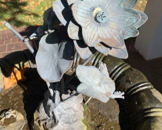 metal bird bath