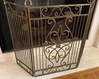 Brass fireplace screen