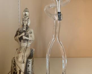 Tennis player and Egyptian figure