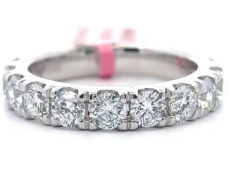 NEW! 2 Carat Diamond Semi-Eternity Ring in 14k White Gold w/ EGL Certification