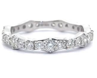 1.05 Carat Diamond Bamboo Stacking Ring