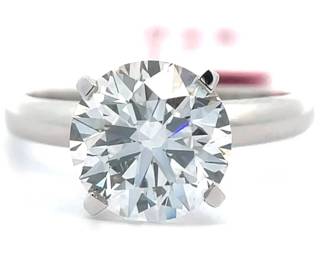 NEW! Sparkling 3 Carat Diamond Solitaire Ring in 14k White Gold