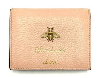 Gucci Blind for Love Pink Pebbled Leather Bee Wallet with Dust Bag