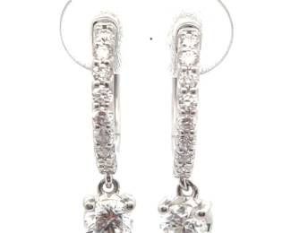 1 Carat Diamond Drop Pavé Huggie Hoop Earrings