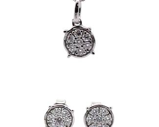 0.63 Carat Diamond Stud Earrings & Pendant Necklace 2-Piece Set 