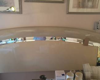 Beautiful Lacquer bedroom set with King headboard, 2 night stands, armour, and dresser with mirror