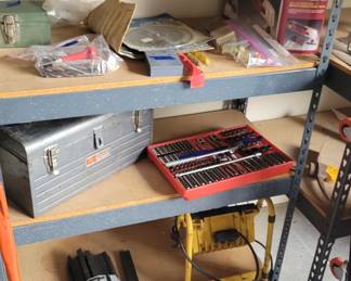 Craftsman tools sets, storage boxes, jacks