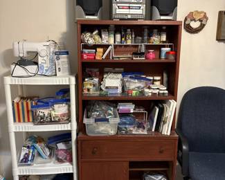 Sewing machine, stereo system, office chair, craft supplies 