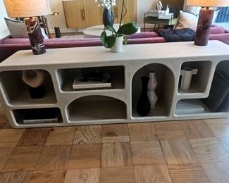Sculptural Brutalist Style Media Console