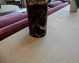 Arhaus Brixton Red Levanto Table Lamp w/ Flax Shade