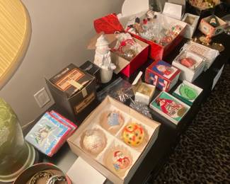 Christmas ornaments ($1 ea!) & jar candle toppers 