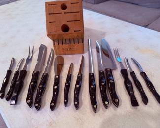 Like new Cutco Brown Swirl set