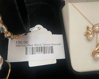 Sterling Blue Stone Tennis Bracelet