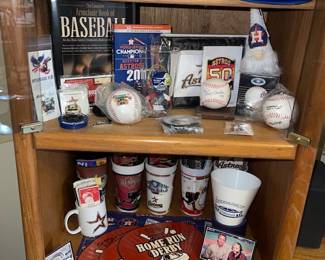 But his eyes opened wide when he saw all this Astros memorabilia! Great collection.