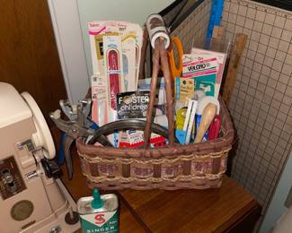 Aggie Basket full of sewing gear