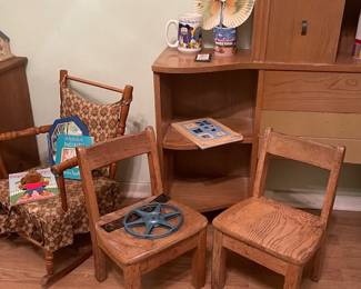 Kid chairs and part of that awesome MCM headboard