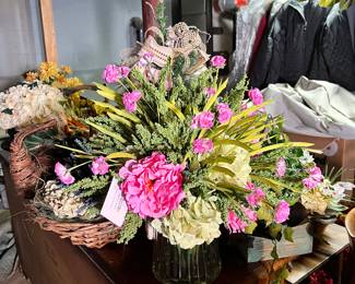 Vase with flower arrangement